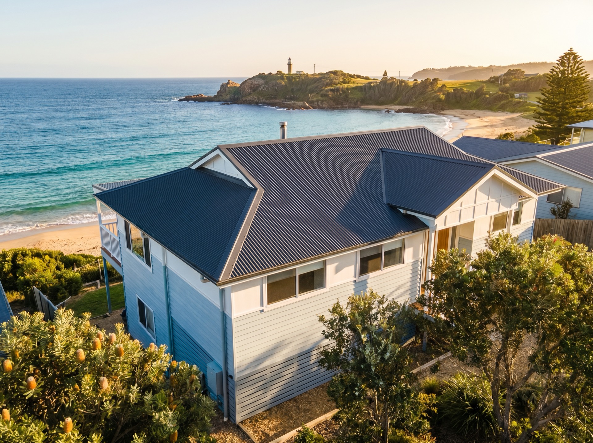 Ridge cap re-bedding and re-pointing on a tile roof in Tathra
